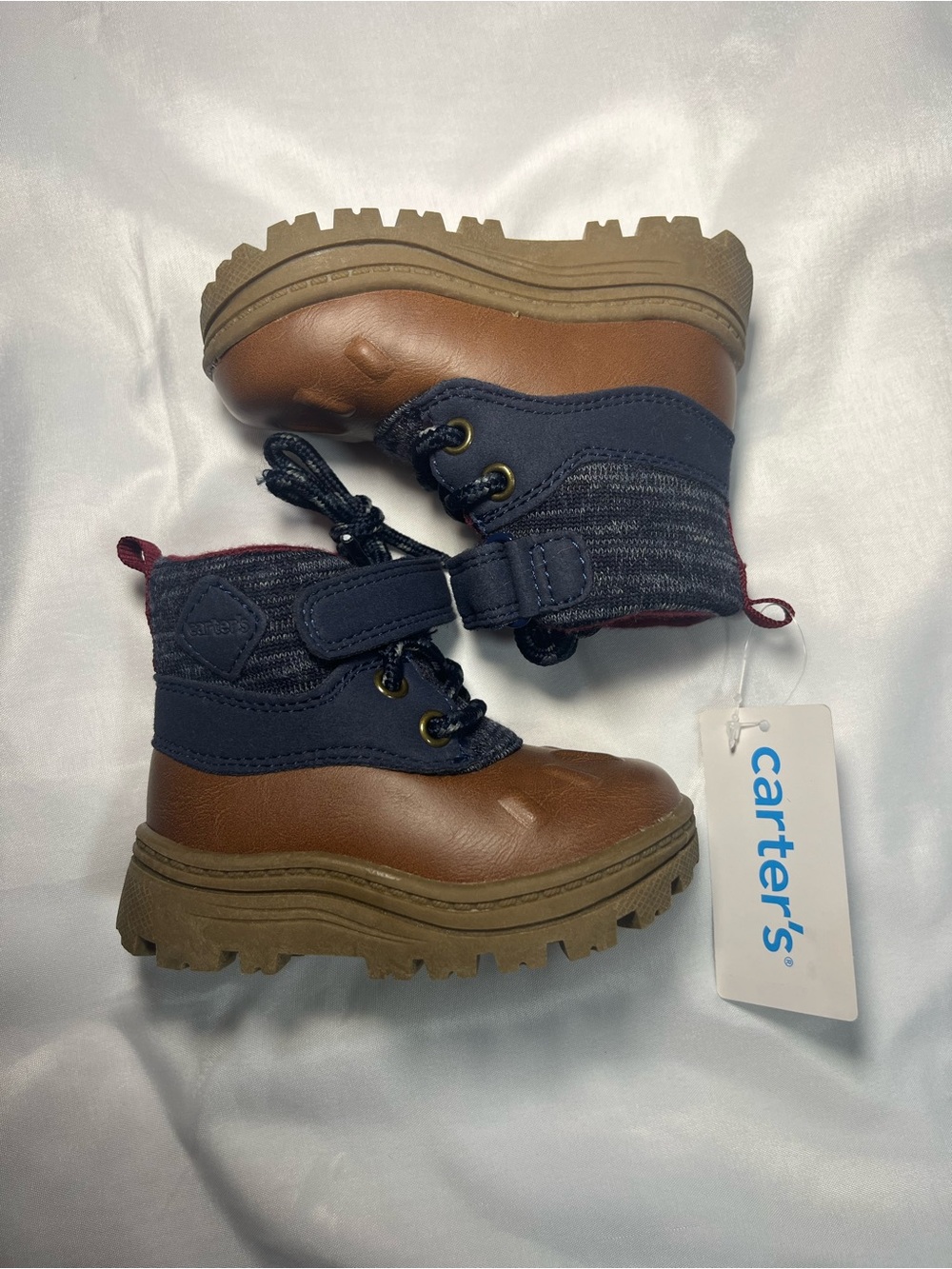 Carter’s Duck Toe Boots Toddler Boys Size 4 Navy Waterproof Style NWT